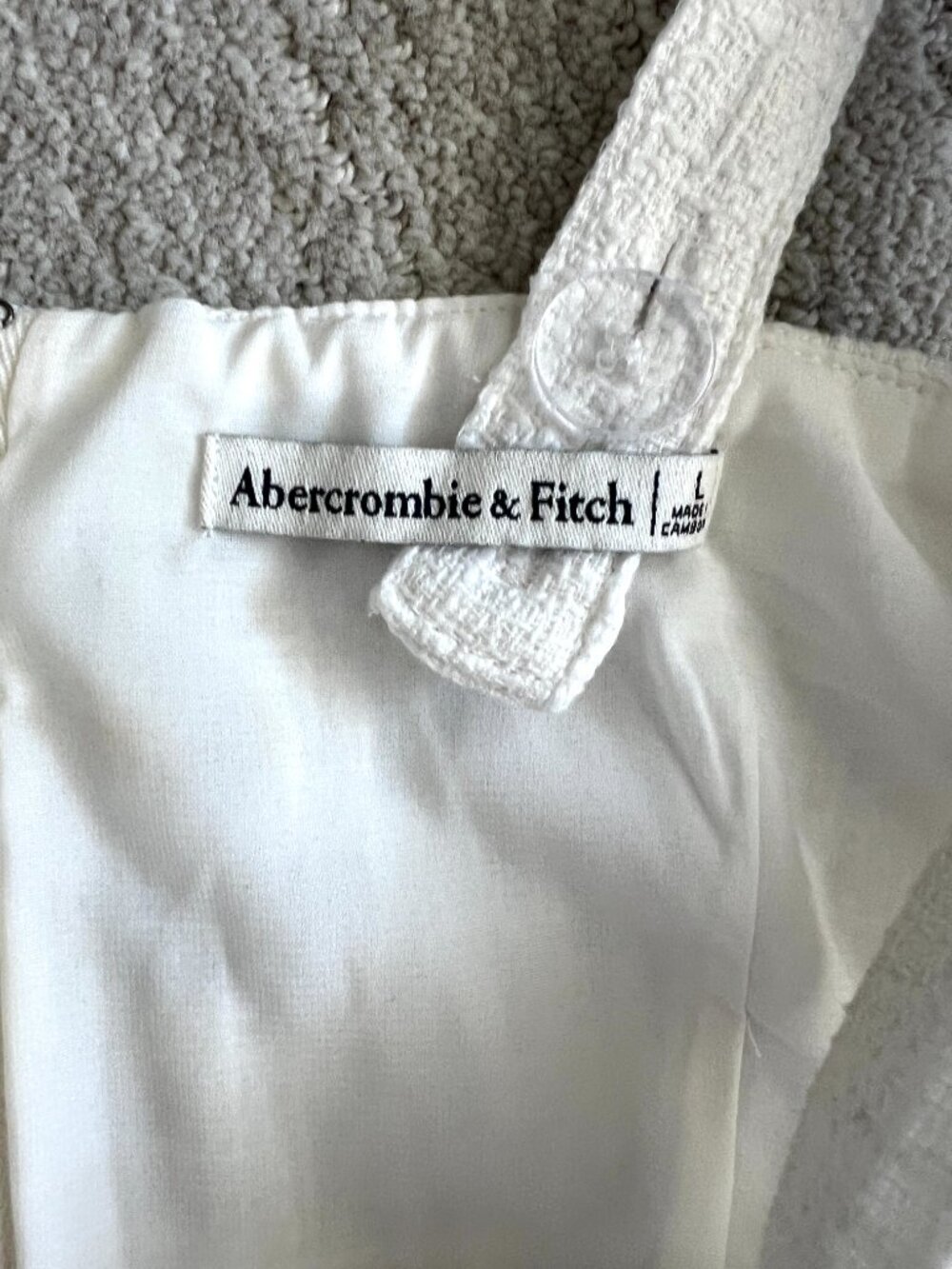 Abercrombie & Fitch - White Textured - Strap Dress - Size Large - Picture 9 of 11